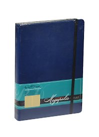Ежедневник недат. А5 160л "MEGAPOLIS VELVET" темно-синий, на резинке, иск.кожа, тонир.блок, карман, ляссе, Bruno Visconti