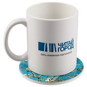 Подставка под кружку Ван Гог Ветка миндаля (керамика) (11 см) (ПВХ бокс) - 2