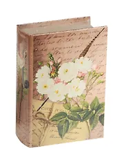 Шкатулка-книга сейф МДФ Белые розы (39511) (17х11х5)