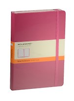 Книга для записей А5 120л лин. "Classic Large" розовая, жесткая обложка, резинка, Moleskine