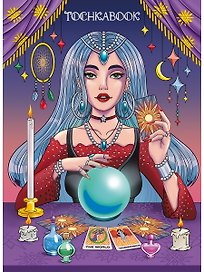 Книга для записей А5 128л тчк. "ДЕВУШКА С ТАРО" 7БЦ, тиснение фольгой