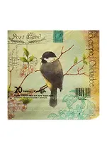 Салфетки д/декупажа трехслойные Black-capped Chickadee (AY-1001) (33*33) (20шт) (упаковка)