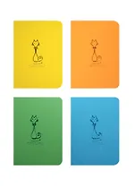 Записная книжка А7 34л 90*120мм "HIMI CAT" нелин.блок, сшивка, карт.обл, тонир.бумага, ассорти