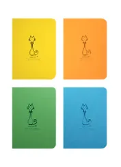 Записная книжка А7 34л 90*120мм "HIMI CAT" нелин.блок, сшивка, карт.обл, тонир.бумага, ассорти