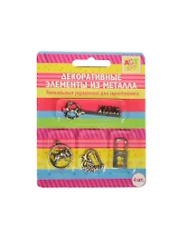 Набор металл. декор. элементов Любовь (185084) (4шт) (Арт Узор) (блистер)