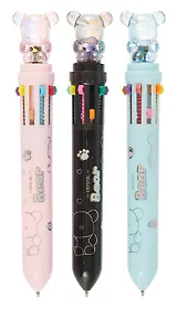Ручка шариковая "Мишка", автоматическая 10 цветов, в ассортименте