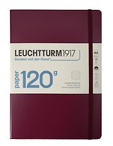 Книга для записей A5, 100 листов в линейку "Edition 120G", твердая обложка, цвет красный портвейн, Leuchtturm1917