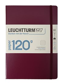 Книга для записей A5, 100 листов в линейку "Edition 120G", твердая обложка, цвет красный портвейн, Leuchtturm1917
