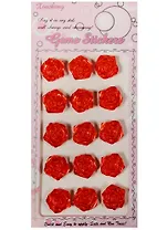Наклейки ЗD розы, 15 шт, 1.8 см, красные