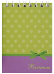 Блокнот А7 40 листов "Горошек на зеленом"