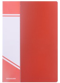 Папка с файлами А5, 20 файлов, пластик, красная, inФОРМАТ