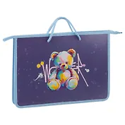 Папка для тетрадей А4 "Bear" пластик, текст.ручки
