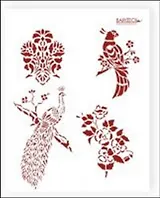 Трафарет пластиковый многоразовый Пташки павлин (20х25) (Л-068)