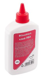 Клей ПВА GoodMark, 125 г, флакон с дозатором