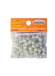 Майолика скрепленные бусины белые (00009513) (40шт) (8мм) (упаковка)