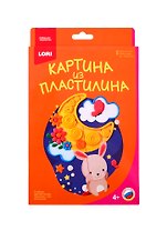 Набор для творчества LORI Картина из пластилина Зайка на луне Пз/Пл-010