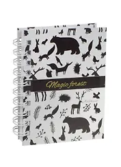 Записная книжка А6 100л кл. "Графика. Животные" 7БЦ, евроспираль, тисн.зол.фольгой, выб.лак, Listoff