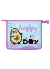 Папка для тетрадей А5 "СЧАСТЛИВЫЙ АВОКАДО" молния, пластик