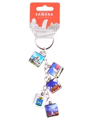 Брелок гроздь квадраты Самара (металл)