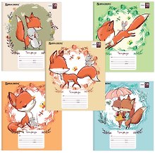 Тетрадь в клетку Brauberg «Cute fox» 18 листов