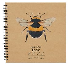 Скетчбук 190*190 30л "DRAFT and CRAFT. Bee", 180г/м2, обложка крафт картон, евроспираль