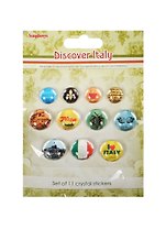 Акриловые украшения Камушки со стикером Итальянские каникулы (SCB53000005) (11шт.) (упаковка)