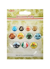 Акриловые украшения «Камушки со стикером. Итальянские каникулы», 11 штук