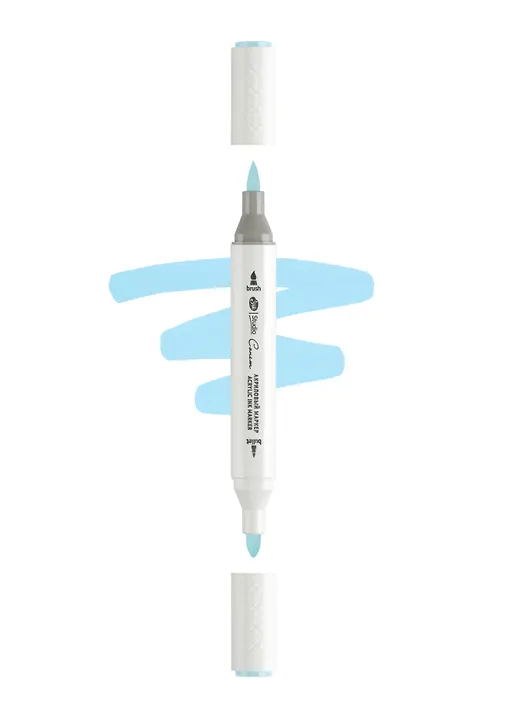 Маркер акриловый "Сонет" лазурный, двусторонний, перо кисть/пуля - 0