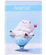 Обложка для паспорта Сладкие коты Коктейль (Котик в бокале) (ОП2024-419)