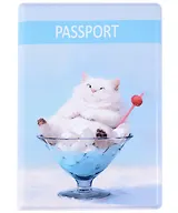 Обложка для паспорта Сладкие коты Коктейль (Котик в бокале) (ОП2024-419)