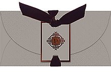 Конверт для денег серый с бантом код 14 8780