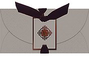 Конверт для денег серый с бантом код 14 8780