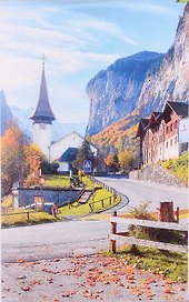 Картина для раскрашивания по номерам. ПАННО. Дорога в горах. 30x50 см