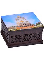 ГС Шкатулка малая резная с заливкой смола Екатеринбург вид 4 (хдф) (95x65x52 мм)