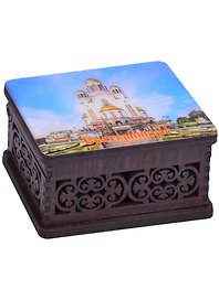 ГС Шкатулка малая резная с заливкой смола Екатеринбург вид 4 (хдф) (95x65x52 мм)
