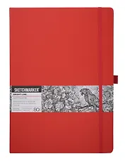 Скетчбук 21*29.7 80л "Sketchmarker" красный, 140г/м2, слоновая кость, тв.обл