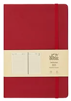 Ежедневник дат. 2025г. А5 176л "Joy Book" пряное вино, 7Б, тв.переплет, иск.кожа, резинка, карман, скругл.углы, тонир.блок, ляссе, инд.уп