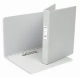 Папка 2кольца А4 35мм, ПВХ, прозр.карман, серая, Bantex