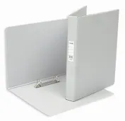 Папка 2кольца А4 35мм, ПВХ, прозр.карман, серая, Bantex