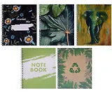 Тетрадь 96л кл. "Зеленый микс" гребень, мел.картон, мат.ламинация, цв.тонир.офсет 60г/м2, ассорти