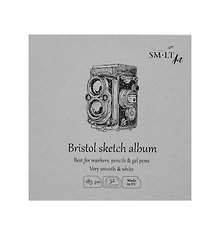 Скетчбук 9*9см 32л "SMLT Art Authenticbaby Bristol", 185г/м2, белая бумага, 7БЦ