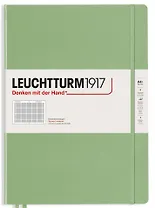 Книга для записей A4+, 61 лист в клетку "Master Slim", твердая обложка, шалфей, Leuchtturm1917