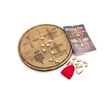 Гадание Вуду на доске Ифы. В комплекте: круглая спиритическая доска из сосны 320х320 мм, 16 каури (материал бук) в бархатном мешочке, книга-руководство