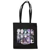 Сумка-шоппер Genshin Impact Персонажи, черная (текстиль) (40х38)