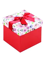 Коробка подарочная Цветочная фантазия 12*12*12см, декор.бант, картон