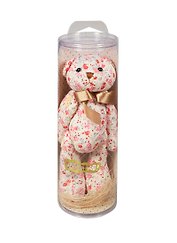 Игрушка мягкая в тубусе Медведь роза (15х7х5 см) (A180)