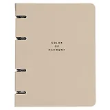 Тетрадь 120л кл. "Block", бежевый, на кольцах, мел.картон, микротекстурирование, ламинация