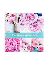 Скетчбук 210*210 80л "Цветочная акварель" 120г/м2, тв. обложка, широкая евроспираль