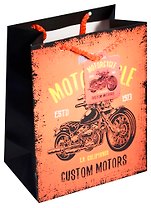 Пакет подарочный бумажный А5 23*18*10 "Moto style", нейтр., мат. ламинат, Kairui