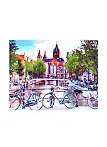 Набор д/творчества Рыжий кот Холст с красками 30х40см по номерам Канал в Амстердаме вечером Х-1748